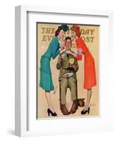 "Willie Gillis at the U.S.O." Saturday Evening Post Cover, February 7,1942-Norman Rockwell-Framed Giclee Print