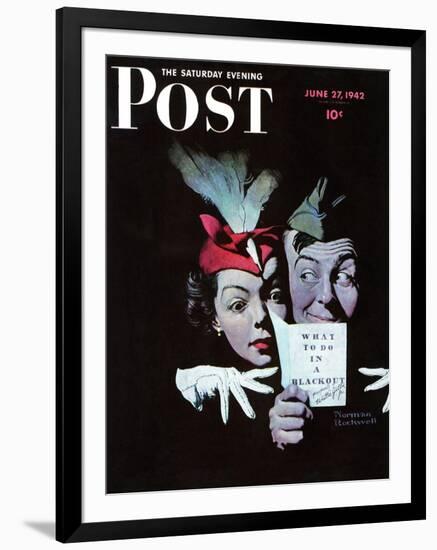 "Willie Gillis in a Blackout" Saturday Evening Post Cover, June 27,1942-Norman Rockwell-Framed Giclee Print