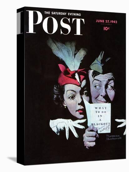 "Willie Gillis in a Blackout" Saturday Evening Post Cover, June 27,1942-Norman Rockwell-Stretched Canvas