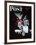 "Willie Gillis in a Blackout" Saturday Evening Post Cover, June 27,1942-Norman Rockwell-Framed Giclee Print