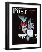 "Willie Gillis in a Blackout" Saturday Evening Post Cover, June 27,1942-Norman Rockwell-Framed Giclee Print