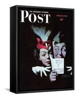 "Willie Gillis in a Blackout" Saturday Evening Post Cover, June 27,1942-Norman Rockwell-Framed Stretched Canvas