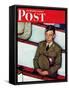 "Willie Gillis in Church" Saturday Evening Post Cover, July 25,1942-Norman Rockwell-Framed Stretched Canvas