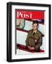 "Willie Gillis in Church" Saturday Evening Post Cover, July 25,1942-Norman Rockwell-Framed Giclee Print