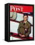 "Willie Gillis in Church" Saturday Evening Post Cover, July 25,1942-Norman Rockwell-Framed Stretched Canvas