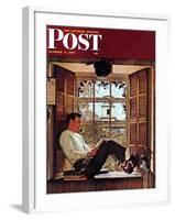 "Willie Gillis in College" Saturday Evening Post Cover, October 5,1946-Norman Rockwell-Framed Giclee Print