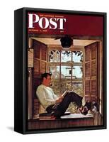 "Willie Gillis in College" Saturday Evening Post Cover, October 5,1946-Norman Rockwell-Framed Stretched Canvas