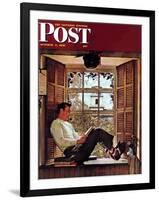 "Willie Gillis in College" Saturday Evening Post Cover, October 5,1946-Norman Rockwell-Framed Premium Giclee Print