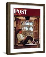 "Willie Gillis in College" Saturday Evening Post Cover, October 5,1946-Norman Rockwell-Framed Giclee Print