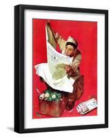 "Willie Gillis on K.P", April 11,1942-Norman Rockwell-Framed Giclee Print