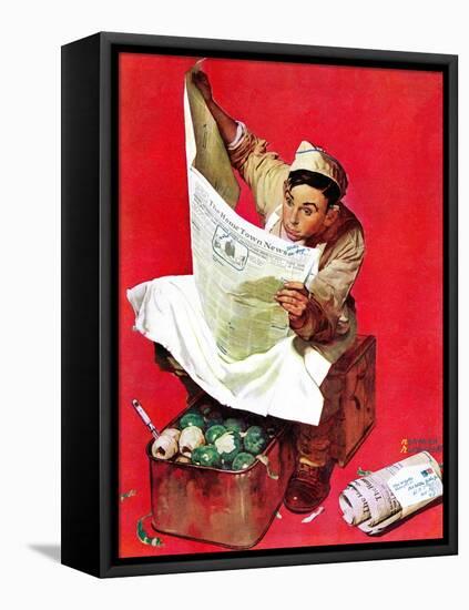 "Willie Gillis on K.P", April 11,1942-Norman Rockwell-Framed Stretched Canvas