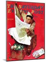 "Willie Gillis on K.P" Saturday Evening Post Cover, April 11,1942-Norman Rockwell-Mounted Premium Giclee Print