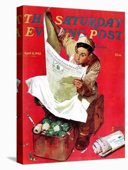 "Willie Gillis on K.P" Saturday Evening Post Cover, April 11,1942-Norman Rockwell-Stretched Canvas