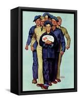 "Willie Gillis' Package from Home", October 4,1941-Norman Rockwell-Framed Stretched Canvas