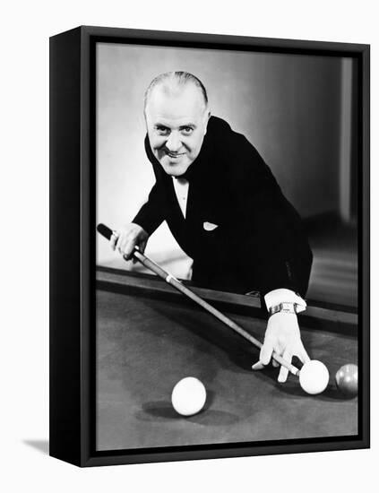 Willie Hoppe, Carom Billiards Champion, Nearing the End of His Competitive Career in 1949-null-Framed Stretched Canvas