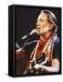 Willie Nelson Playing Guitar in Black Shirt-Movie Star News-Framed Stretched Canvas