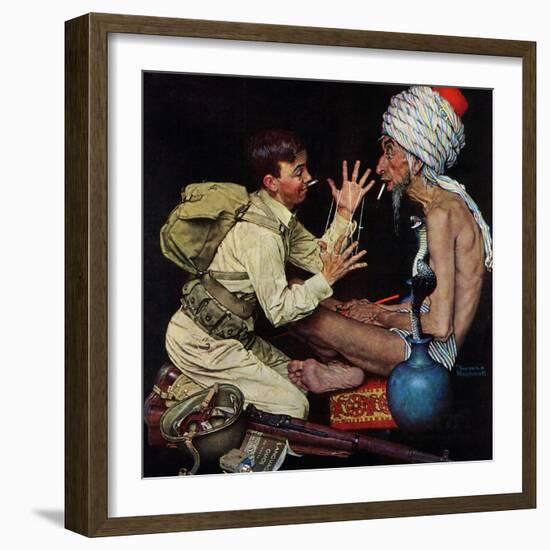 "Willie's Rope Trick", June 26,1943-Norman Rockwell-Framed Giclee Print