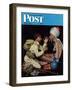 "Willie's Rope Trick" Saturday Evening Post Cover, June 26,1943-Norman Rockwell-Framed Giclee Print