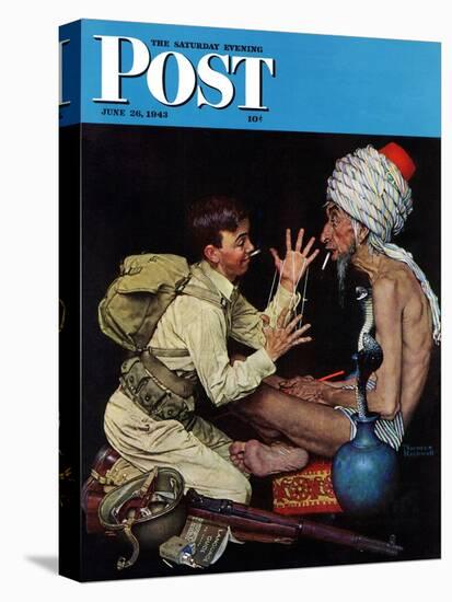 "Willie's Rope Trick" Saturday Evening Post Cover, June 26,1943-Norman Rockwell-Stretched Canvas