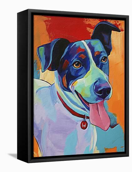 Willie Terrier Dog-Corina St. Martin-Framed Stretched Canvas
