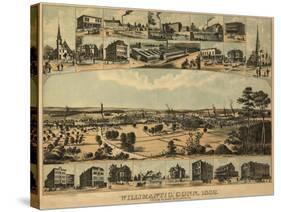 Willimantic, Connecticut - Panoramic Map-Lantern Press-Stretched Canvas