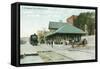 Willimantic, Connecticut - Railroad Station Exterior View-Lantern Press-Framed Stretched Canvas