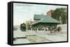 Willimantic, Connecticut - Railroad Station Exterior View-Lantern Press-Framed Stretched Canvas