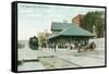 Willimantic, Connecticut - Railroad Station Exterior View-Lantern Press-Framed Stretched Canvas