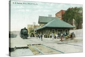 Willimantic, Connecticut - Railroad Station Exterior View-Lantern Press-Stretched Canvas