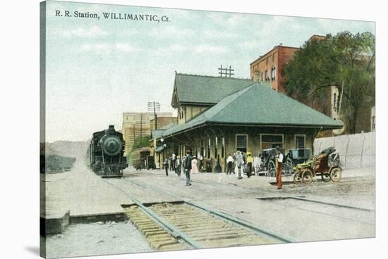 Willimantic, Connecticut - Railroad Station Exterior View-Lantern Press-Stretched Canvas