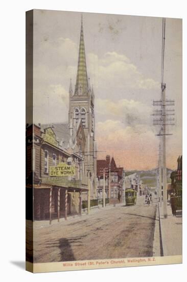 Willis Street and St Peter's Church, Wellington, New Zealand-null-Stretched Canvas