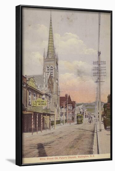 Willis Street and St Peter's Church, Wellington, New Zealand-null-Framed Photographic Print