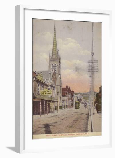 Willis Street and St Peter's Church, Wellington, New Zealand-null-Framed Photographic Print