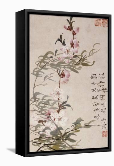 Willow and Peach Blossoms-Li Shan-Framed Stretched Canvas