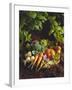 Willow Basket of Fresh Vegetables and Borage Flowers-Walter Cimbal-Framed Photographic Print