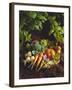 Willow Basket of Fresh Vegetables and Borage Flowers-Walter Cimbal-Framed Photographic Print