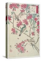 Willow, Cherry Blossoms, Sparrows and Swallow, Early 19th Century-Utagawa Hiroshige-Stretched Canvas