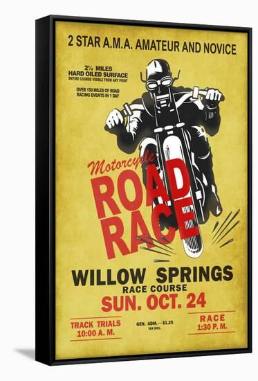 Willow Springs Road Race-Mark Rogan-Framed Stretched Canvas