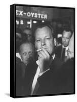 Willy Brandt Arriving for Foreign Ministers Conference-James Burke-Framed Stretched Canvas