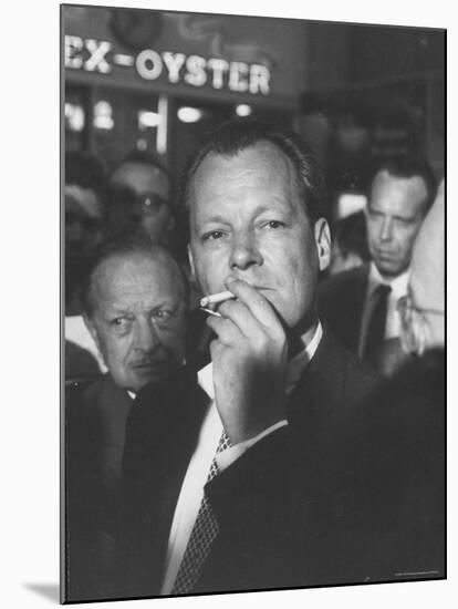 Willy Brandt Arriving for Foreign Ministers Conference-James Burke-Mounted Premium Photographic Print