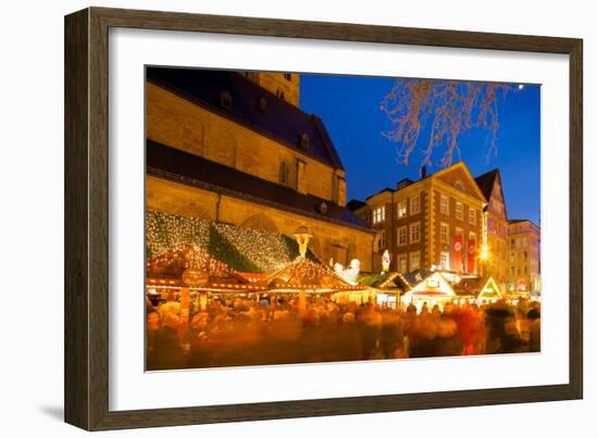 Willy Brandt Platz and Christmas Market, Dortmund, North Rhine-Westphalia, Germany, Europe-Frank Fell-Framed Photographic Print