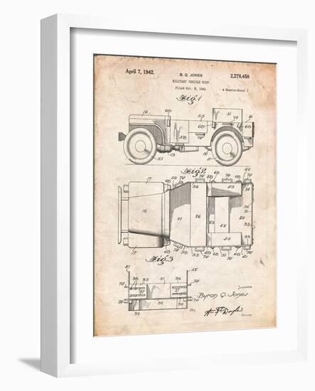 Willy's Jeep Patent-Cole Borders-Framed Art Print