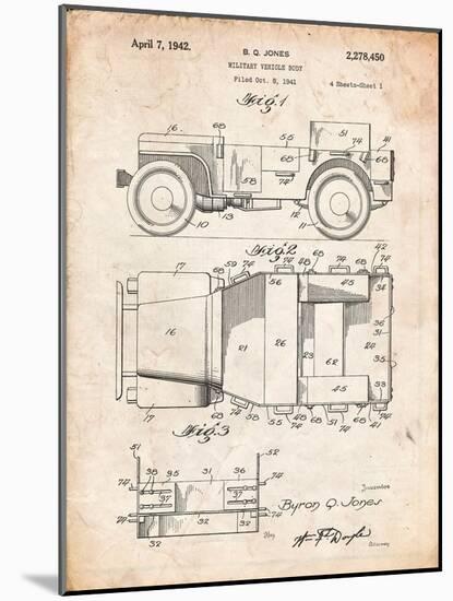 Willy's Jeep Patent-Cole Borders-Mounted Art Print