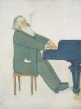 Johannes Brahms at the Piano-Willy von Beckerath-Framed Stretched Canvas