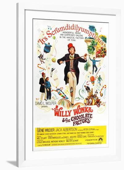 Willy Wonka and the Chocolate Factory, Gene Wilder (Center), 1971-null-Framed Art Print