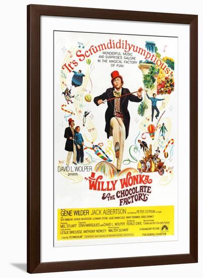 Willy Wonka and the Chocolate Factory, Gene Wilder (Center), 1971-null-Framed Art Print