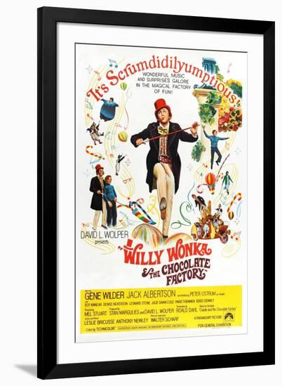 Willy Wonka and the Chocolate Factory, Gene Wilder (Center), 1971-null-Framed Art Print