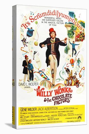 Willy Wonka and the Chocolate Factory, Gene Wilder (Center), 1971-null-Stretched Canvas