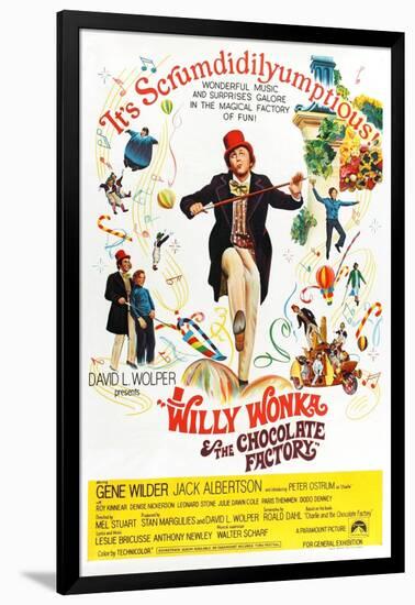 Willy Wonka and the Chocolate Factory, Gene Wilder (Center), 1971-null-Framed Art Print