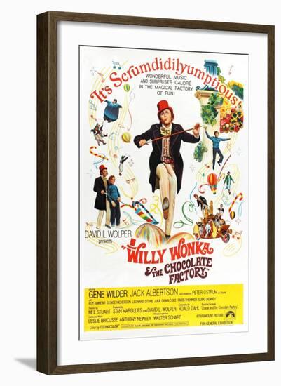 Willy Wonka and the Chocolate Factory, Gene Wilder (Center), 1971-null-Framed Art Print